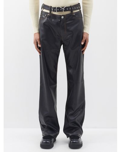 Blue Leather Pants for Men - Up to 77% off | Lyst