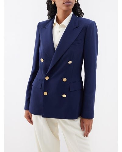 Ralph Lauren Camden Double-breasted Cashmere Tailored Jacket - Blue