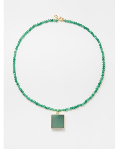 Crystal Haze Jewelry Collier en plaqué or 18 carats et prasiolite - Vert