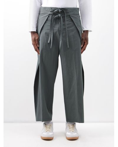 Craig Green Wrap Tie-waist Cotton Pants - Gray