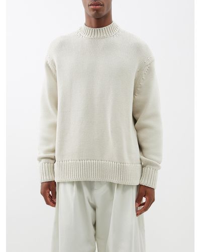 Studio Nicholson Aire Oversized Cotton Sweater - White
