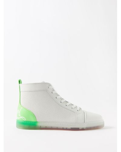 Christian Louboutin Fun Louis Perforated-leather Trainers - White