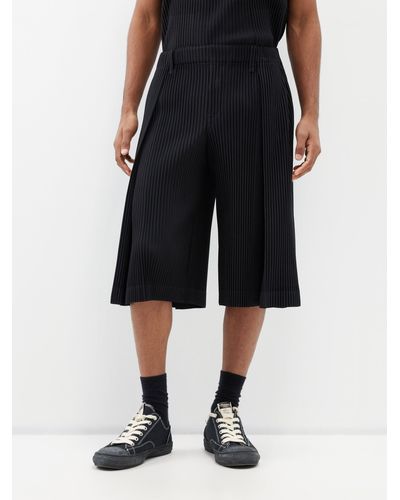 Homme Plissé Issey Miyake Technical-pleated Shorts - Black
