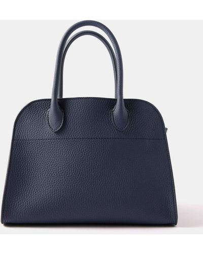 The Row Margaux 10 Grained-leather Handbag - Blue