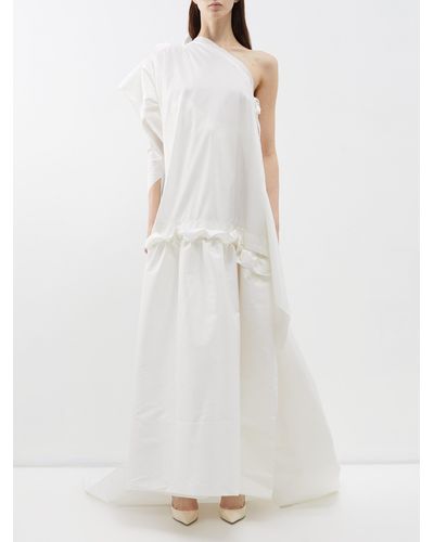 Vivienne Westwood Robe de soirée en taffetas à ourlet réglable Luna - Blanc