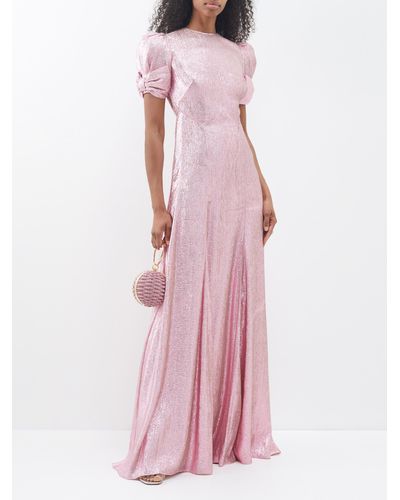 The Vampire's Wife The Poison Bow-sleeve Lamé Gown - Pink