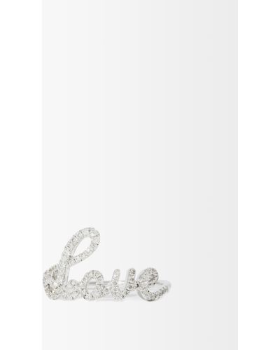 Rosa De La Cruz Love Text Diamond & 18kt White-gold Ring