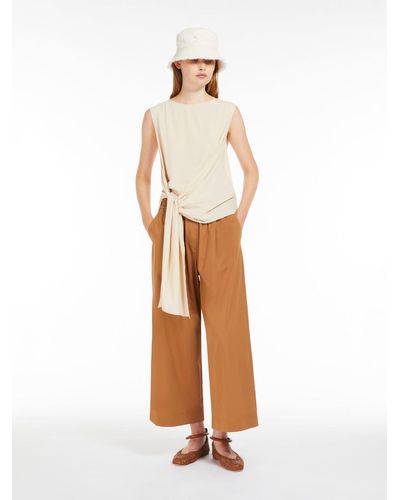 Max Mara Jersey And Crepe Top - White