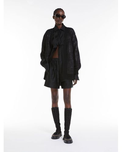 Max Mara Wool And Sequin Oversize Cardigan - Black