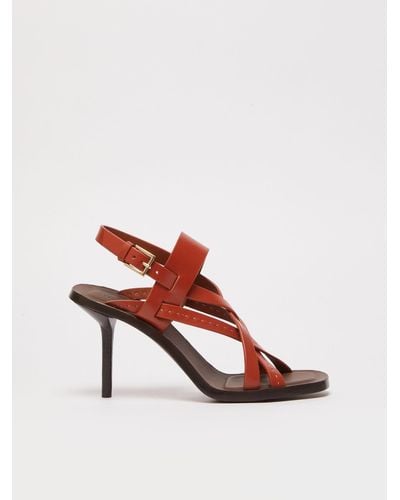 Max Mara Leather Cage Sandals - Pink