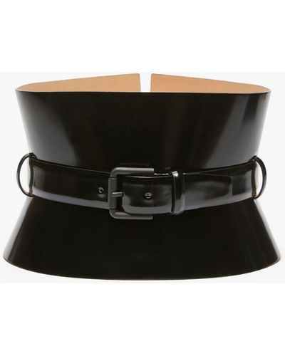 Max Mara Leather Bustier Belt - Black