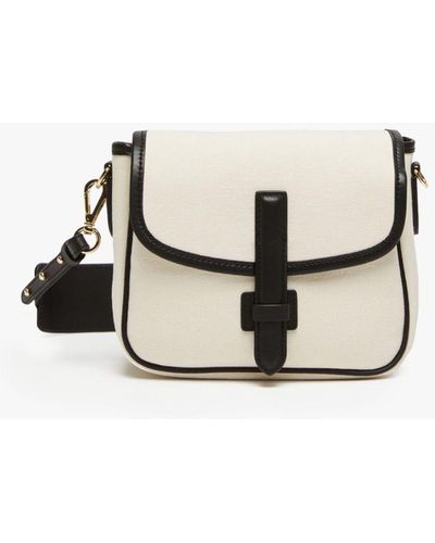 Max Mara Canvas And Leather Shoulder Bag - White
