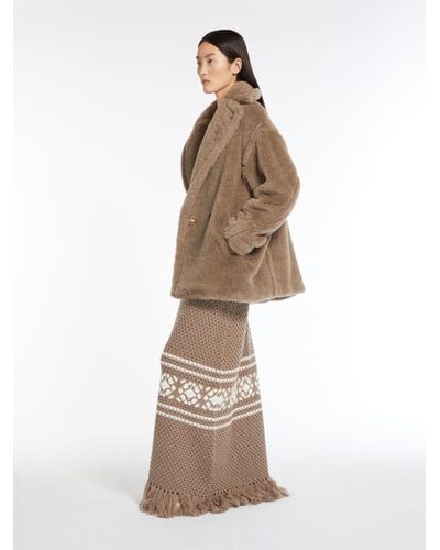 Max Mara Short Teddy Bear Icon Coat In Alpaca And Wool - Brown