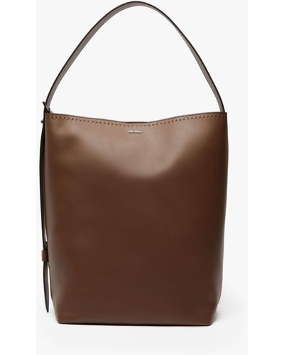 Max Mara Medium Leather Archetipo Shopping Bag - Brown