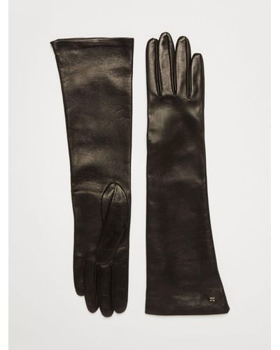 Max Mara Long Nappa Leather Gloves - Black
