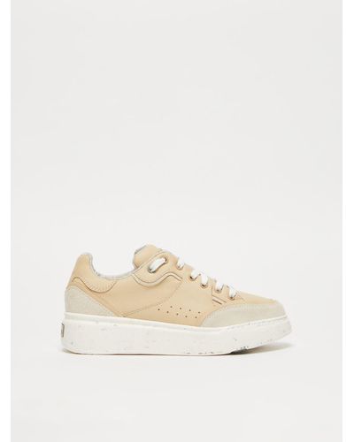 Max Mara Activegreen Sneakers In Chrome-free Leather - Natural