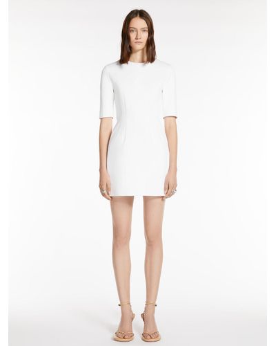 Max Mara Dress In Cotton Double Fabric - White