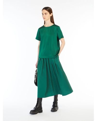 Max Mara Full Taffeta Skirt - Green