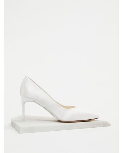Max Mara Court Shoes In Silk Satin - White