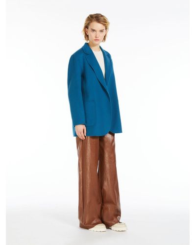Max Mara Oversized Belted Wool Jacket - Blue