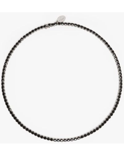 Max Mara Rhinestone-adorned Tennis Necklace - White