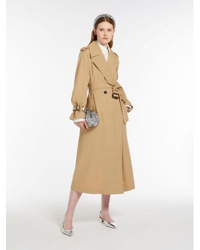 Max Mara Double-breasted Water-repellent Gabardine Trench Coat - Natural