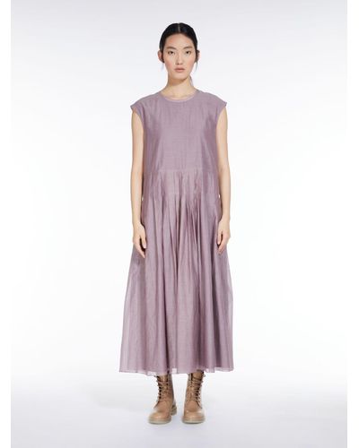 Max Mara Cotton And Silk Voile Dress - Purple