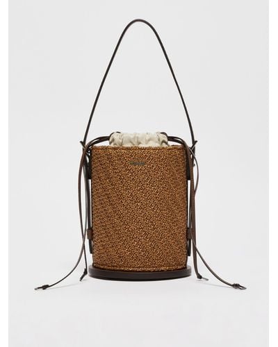 Max Mara Crochet Archetipo Bucket Bag - Natural