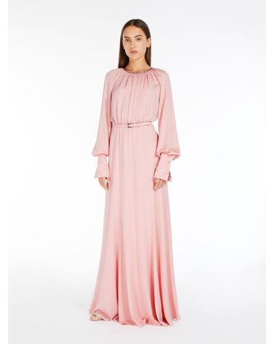 Max Mara Long Silk Charmeuse Dress - Pink