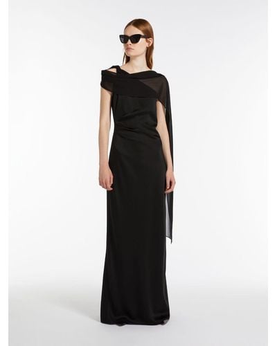 Max Mara Envers Satin One-shoulder Dress - Black