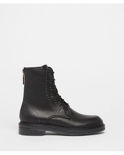 Max Mara Leather Ankle Boots - Black