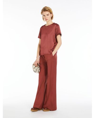 Max Mara Technical Satin And Jersey T-shirt - Red