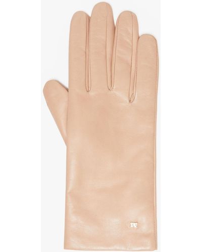 Max Mara Nappa Leather Gloves - Natural