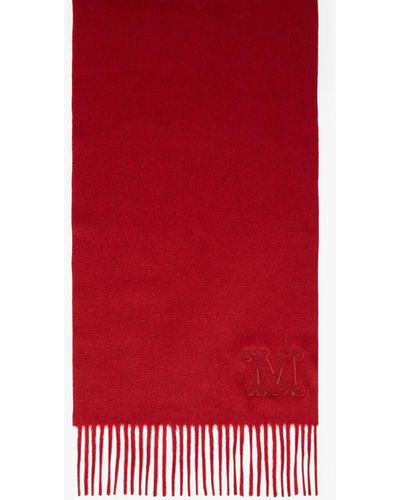 Max Mara Cashmere Stole With Embroidery - Red
