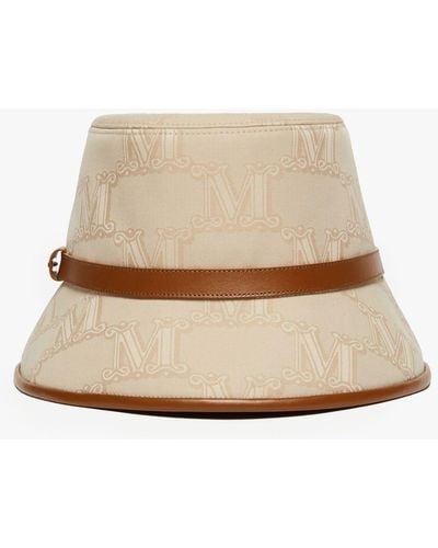 Max Mara Jacquard Cotton Bucket Hat - Natural