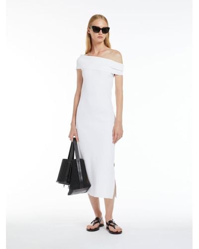 Max Mara Viscose Knit Slim-fit Dress - White
