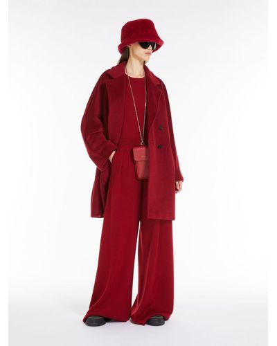 Max Mara Short 101801 Icon Coat In Wool And Cashmere - Red