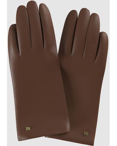 Max Mara Nappa Leather Gloves - Brown