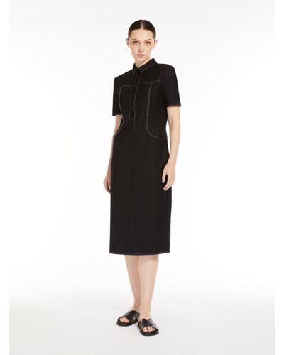 Max Mara Denim-look Jersey Shirt Dress - Black