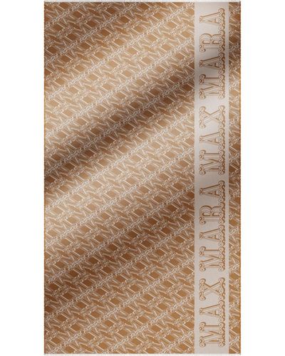 Max Mara Jacquard-knit Wool, Silk And Linen Stole - Brown
