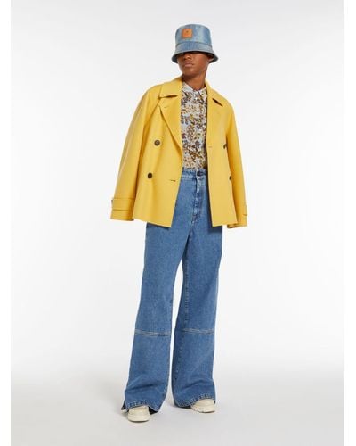 Max Mara Double-breasted Wool Pea Coat - Yellow