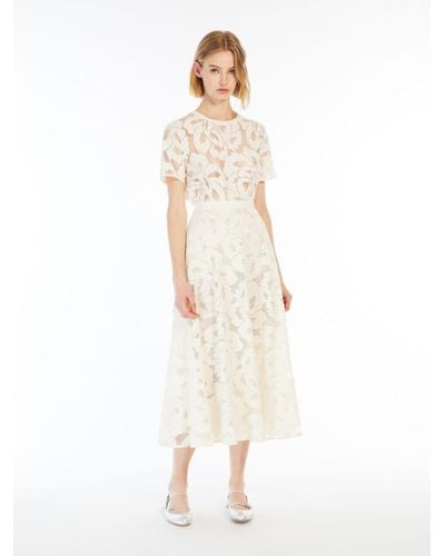 Max Mara Floral Lace Skirt - White