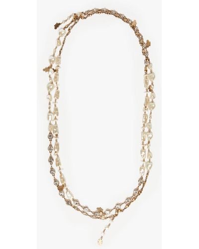 Max Mara Metal And Acrylic Necklace - White
