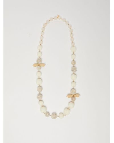 Max Mara Resin And Metal Necklace - White
