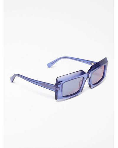 Max Mara Square Sunglasses With Faceting - Blue