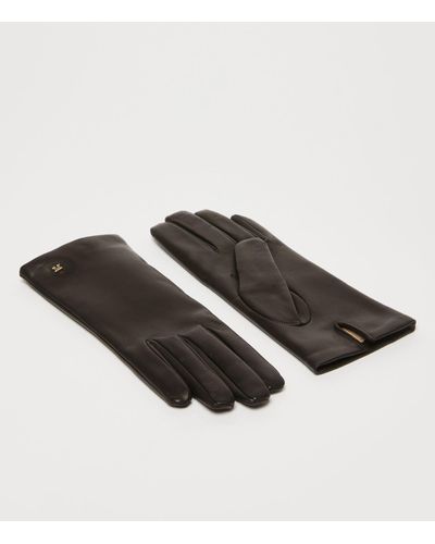 Max Mara Nappa Leather Gloves - Gray