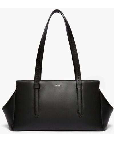 Max Mara Leather Archetipo Shoulder Bag - Black