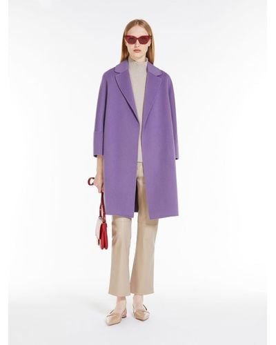 Max Mara Wool Belted Coat - Purple