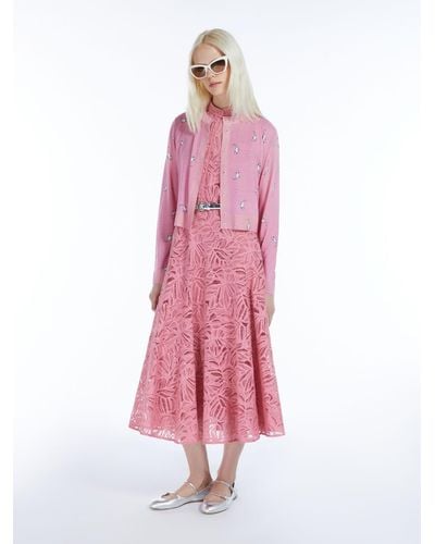 Max Mara Lace Dress With Flounces - Pink