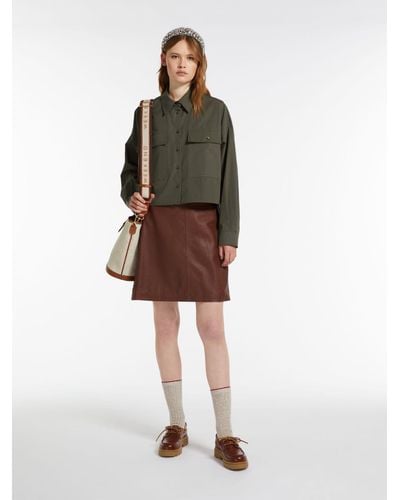 Max Mara Nappa Leather Mini Skirt - Brown